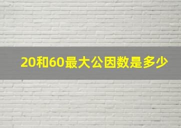 20和60最大公因数是多少