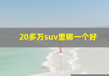 20多万suv里哪一个好