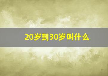 20岁到30岁叫什么