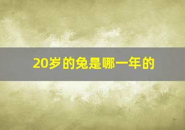 20岁的兔是哪一年的