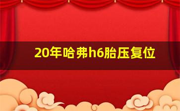 20年哈弗h6胎压复位