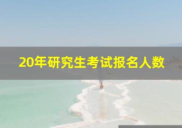 20年研究生考试报名人数