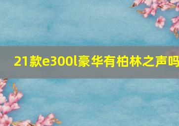 21款e300l豪华有柏林之声吗