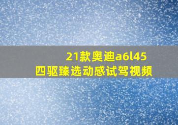 21款奥迪a6l45四驱臻选动感试驾视频