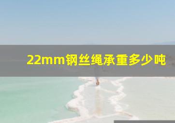 22mm钢丝绳承重多少吨