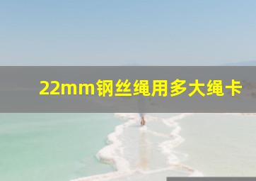 22mm钢丝绳用多大绳卡