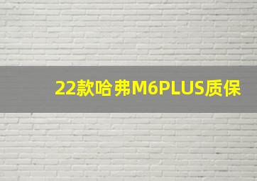 22款哈弗M6PLUS质保