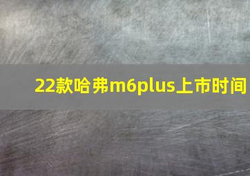 22款哈弗m6plus上市时间