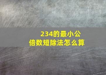 234的最小公倍数短除法怎么算