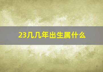 23几几年出生属什么