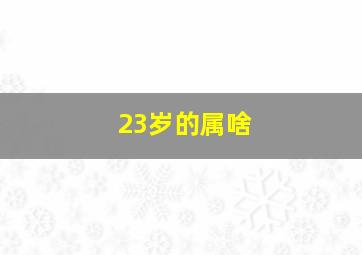 23岁的属啥