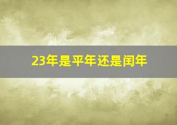 23年是平年还是闰年