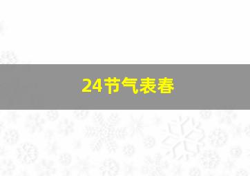 24节气表春