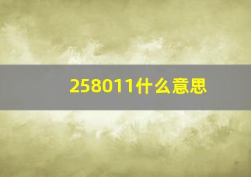 258011什么意思