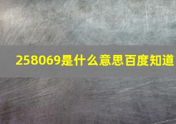 258069是什么意思百度知道