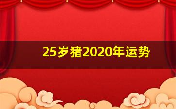 25岁猪2020年运势