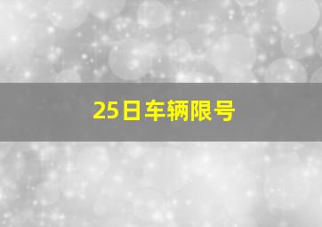 25日车辆限号