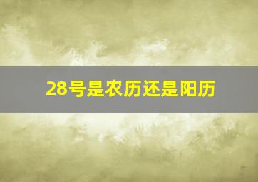 28号是农历还是阳历