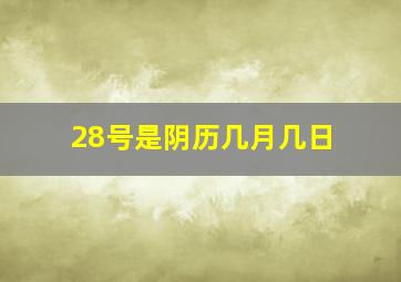 28号是阴历几月几日