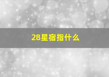 28星宿指什么