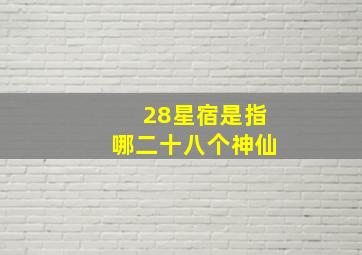 28星宿是指哪二十八个神仙