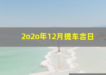 2o2o年12月提车吉日