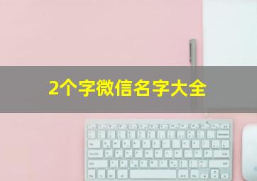 2个字微信名字大全