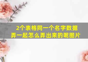 2个表格同一个名字数据弄一起怎么弄出来的呢图片