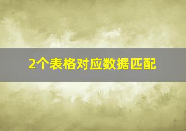 2个表格对应数据匹配