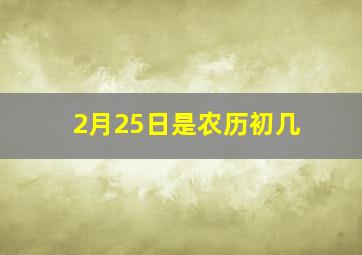 2月25日是农历初几