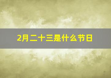 2月二十三是什么节日