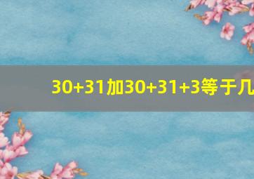 30+31加30+31+3等于几