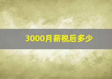 3000月薪税后多少