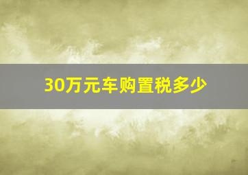 30万元车购置税多少