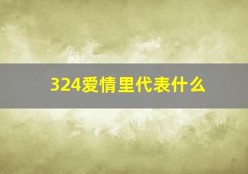 324爱情里代表什么