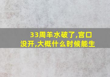 33周羊水破了,宫口没开,大概什么时候能生