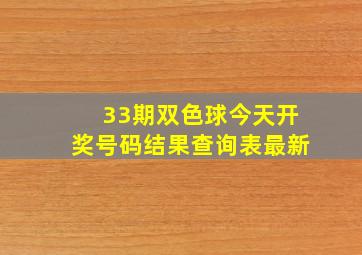 33期双色球今天开奖号码结果查询表最新