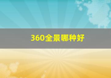 360全景哪种好