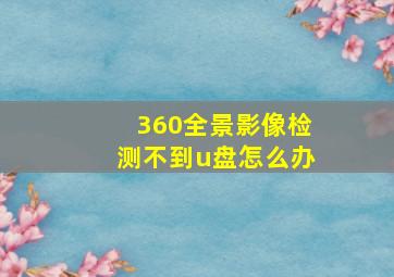 360全景影像检测不到u盘怎么办