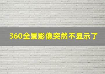 360全景影像突然不显示了