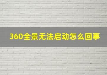 360全景无法启动怎么回事