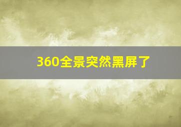 360全景突然黑屏了