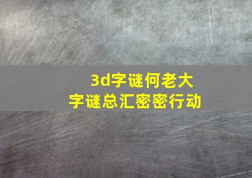 3d字谜何老大字谜总汇密密行动