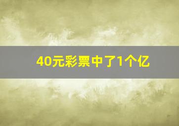 40元彩票中了1个亿