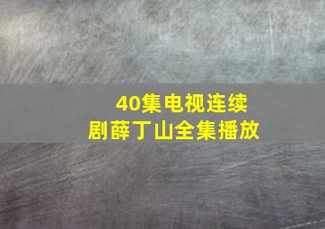 40集电视连续剧薛丁山全集播放