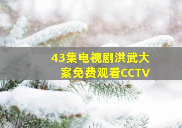 43集电视剧洪武大案免费观看CCTV