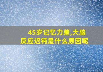 45岁记忆力差,大脑反应迟钝是什么原因呢