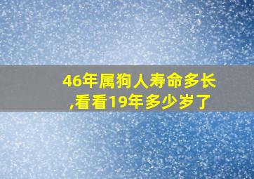 46年属狗人寿命多长,看看19年多少岁了