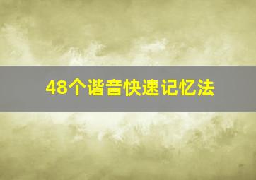 48个谐音快速记忆法