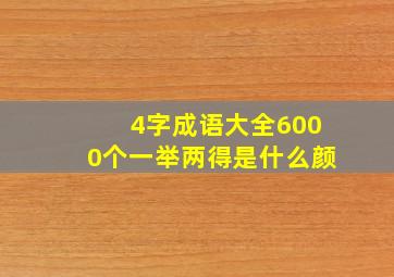 4字成语大全6000个一举两得是什么颜